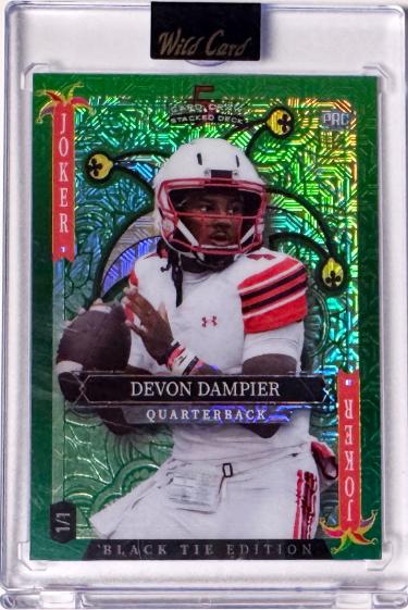 Devon Dampier 2026 Wild Card Black Tie 5 Card Draw Joker RC Card 1/1 #SDJJ-DDN/Utah Utes/Encased/Factory Sealed-Powers Sports Memorabilia