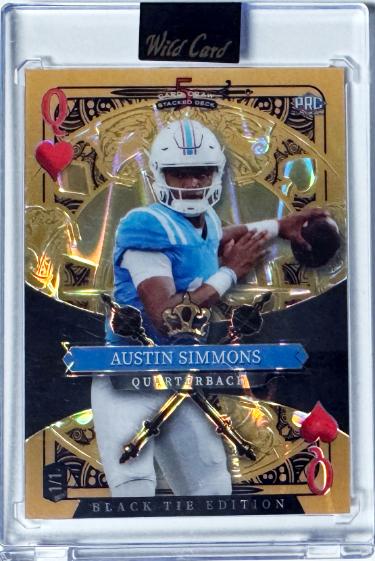 Austin Simmons 2026 Wild Card Black Tie 5 Card Draw Queen RC Card 1/1 #SDPH-ASN/Ole Miss/Missouri/Encased/Factory Sealed-Powers Sports Memorabilia