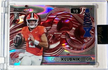 Cade Klubnik 2026 Wild Card Alumination Groovin' America 250 Rookie Card /3 #AG-CK/Clemson/Encased/Factory Sealed-Powers Sports Memorabilia