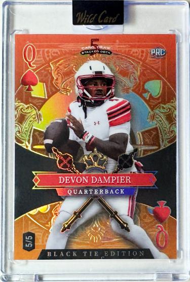 Devon Dampier 2026 Wild Card 5 Card Draw Black Tie Queen of Spades Rookie Card /5 #SDPS-DDN/Utah/Encased/Factory Sealed-Powers Sports Memorabilia