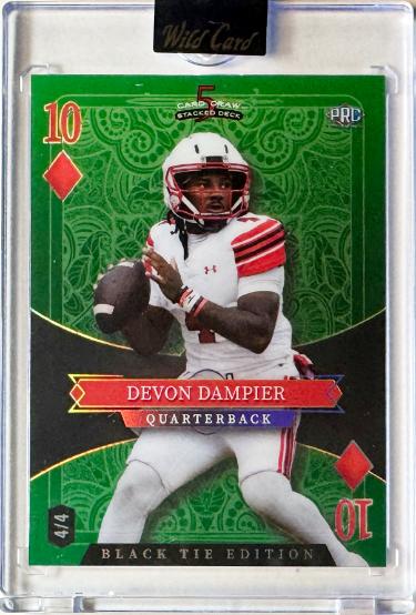 Devon Dampier 2026 Wild Card 5 Card Draw Black Tie Ten of Diamonds Rookie Card /4 #SDPD-DDN/Utah/Encased/Factory Sealed-Powers Sports Memorabilia
