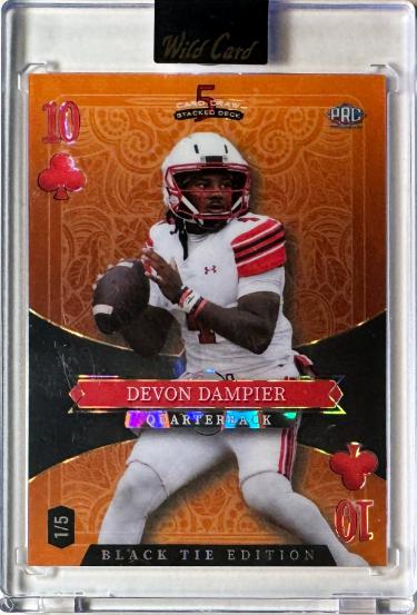 Devon Dampier 2026 Wild Card 5 Card Draw Black Tie Ten of Clubs Rookie Card /5 #SDPC-DDN/Utah Utes/Encased/Factory Sealed-Powers Sports Memorabilia