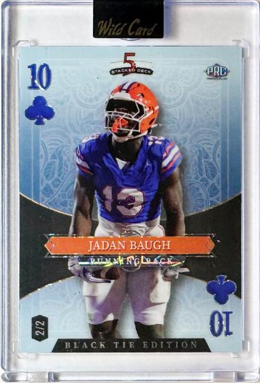 Jadan Baugh 2026 Wild Card 5 Card Draw Black Tie Ten of Clubs Rookie Card /2 #SDPC-JBN/Florida/Encased/Factory Sealed-Powers Sports Memorabilia