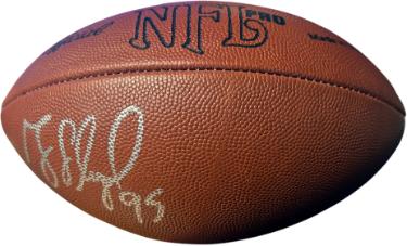 Greg Lloyd Autographed NFL Wilson Rep Pro Football #95 - COA (Pittsburgh Steelers/5X Pro Bowl)-Powers Sports Memorabilia