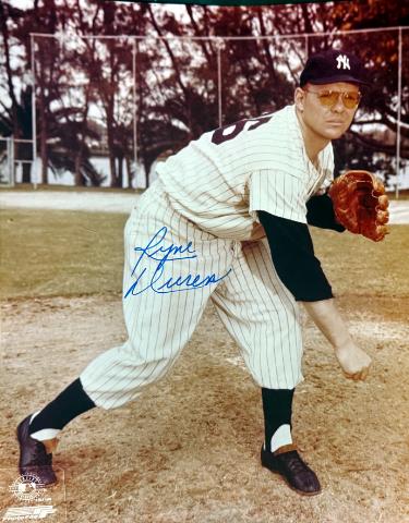 Ryne Duren Autographed New York Yankees MLB 8x10 Photo minor dings- COA (1958 WS Champ)-Powers Sports Memorabilia