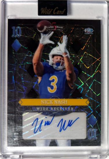 Nick Nash Autographed 2024 Wild Card 5 Card Draw Ten of Diamonds RC Card 1/1 #SDHD-NNA/San Jose State/Falcons/Encased/Factory Sealed-Powers Sports Memorabilia