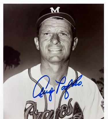 Andy Pafko Autographed Milwaukee Braves 8x9 Photo imperfect- COA-Powers Sports Memorabilia