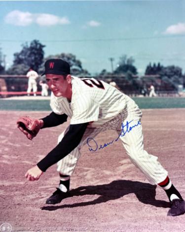 Dean Stone Autographed Washington Senators MLB 8x10 Photo imperfect- COA (1954 All Star)-Powers Sports Memorabilia