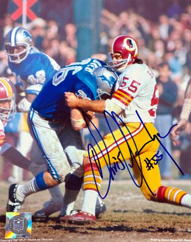 Chris Hanburger Autographed Washington NFL Licensed 8x10 Photo #55 imperfect-COA (HOF/9X Pro Bowl/Hangman)-Powers Sports Memorabilia