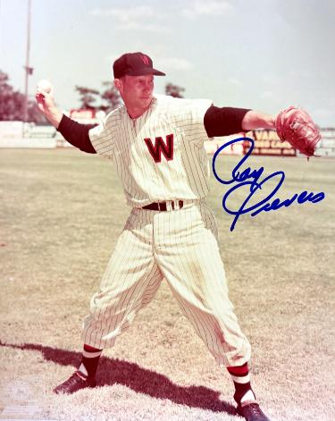 Roy Sievers Autographed Washington Senators MLB 8x10 Photo minor dings- COA ('49 ROY)-Powers Sports Memorabilia