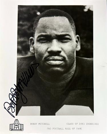 Bobby Mitchell Autographed Washington Class of 1983 Enshrinee NFL Pro Football Hall of Fame 8x10 Photo imperfect- COA-Powers Sports Memorabilia