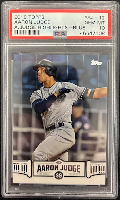 Aaron Judge 2018 Topps Highlights Blue Card #AJ-12 PSA 10-Powers Sports Memorabilia