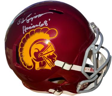 OJ/O.J. Simpson Autographed USC Trojans Riddell FS Rep Speed Helmet w/ Heisman 68- JSA Witnessed-Powers Sports Memorabilia