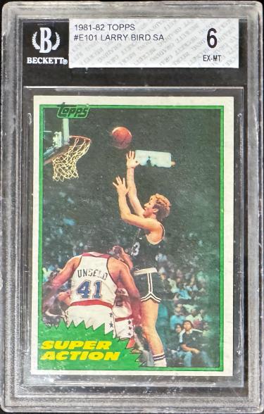 Larry Bird 1981-82 Topps Card #E101- Beckett/BGS Graded 6 EX-MT (w/ Sub Grades/Boston Celtics/HOF)-Powers Sports Memorabilia
