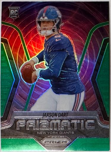 Jaxson Dart 2025 Panini Prizm Prizmatic Green Wave Rookie Card #6 (New York Giants)-Powers Sports Memorabilia