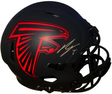 Bijan Robinson Autographed Atlanta Falcons Riddell NFL Full Size Speed Authentic Eclipse Helmet #7- Beckett Witnessed-Powers Sports Memorabilia