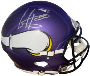 Cris/Chris Carter Autographed Minnesota Vikings Riddell NFL Full Size Speed Authentic Helmet #80- Fanatics Authentic Hologram (HOF)-Powers Sports Memorabilia
