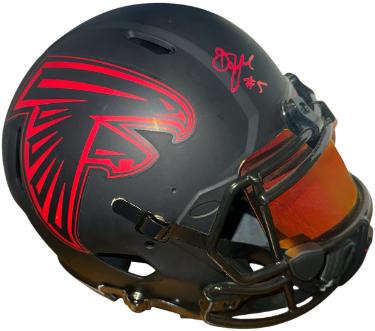 Drake London Autographed Atlanta Falcons Riddell NFL Full Size Speed Eclipse Authentic Helmet w/ Custom Red Visor #5- Beckett-Powers Sports Memorabilia
