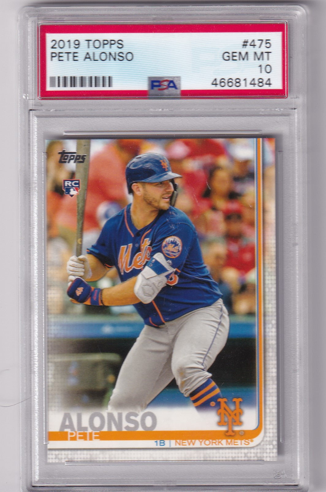 Pete Alonso 2019 Topps New York Mets Rookie Card #475 PSA 10-Powers Sports Memorabilia