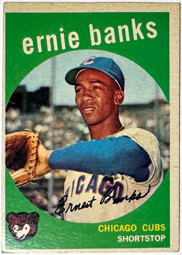 Ernie Banks 1959 Topps Baseball Card #350 VG (Chicago Cubs/HOF)-Powers Sports Memorabilia