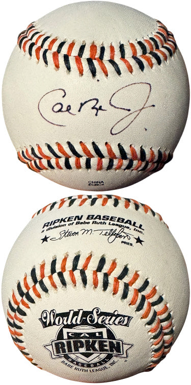Cal Ripken Jr Autographed Rawlings Official Ripken Baseball World Series Logo Baseball- COA (Babe Ruth League/HOF)-Powers Sports Memorabilia