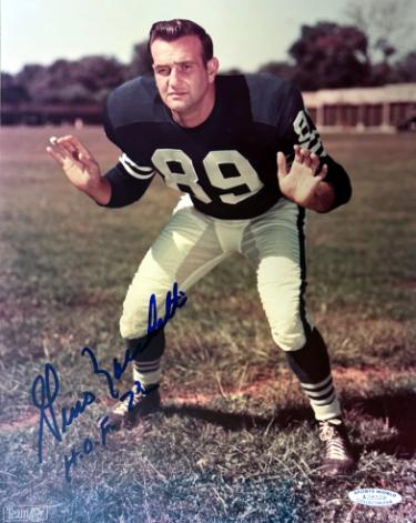 Gino Marchetti Autographed Baltimore Colts NFL Licensed 8x10 Photo w/ HOF 72 imperfect- COA-Powers Sports Memorabilia