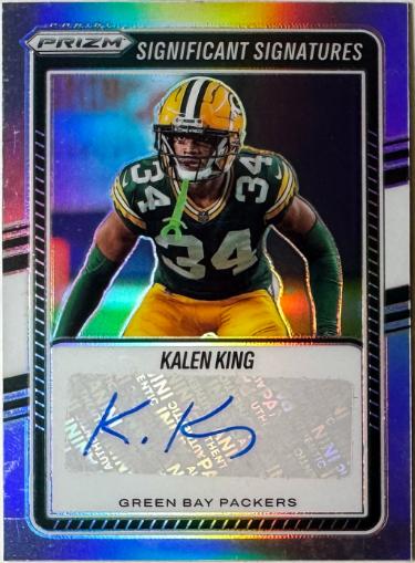 Kalen King Autographed 2025 Panini Prizm Significant Signatures Rookie Auto Card (RC) #SSI-KKG (Green Bay Packers)-Powers Sports Memorabilia