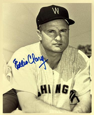 Ellis Clary Autographed Washington Senators Vintage 8x10 Photo imperfect- COA/Ticket-Powers Sports Memorabilia