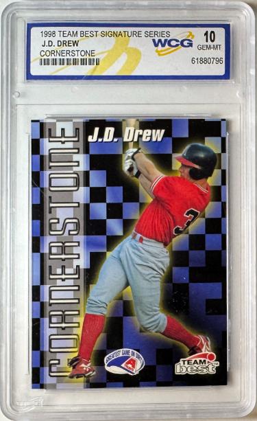 JD (J.D.) Drew 1998 Team Best Signature Series Cornerstone RC Card-WCG Graded 10 Gem Mint-Powers Sports Memorabilia