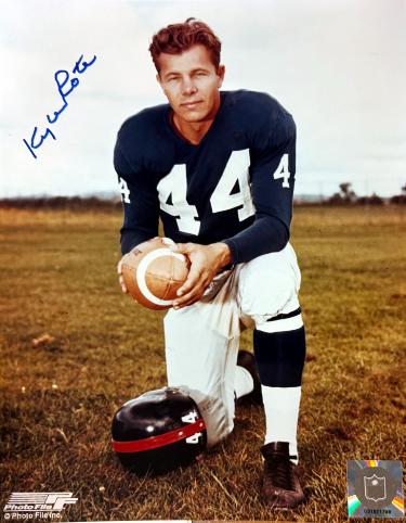 Kyle Rote Autographed New York Giants NFL Licensed 8x10 Photo minor dings- COA/Show Ticket/SMU-Powers Sports Memorabilia