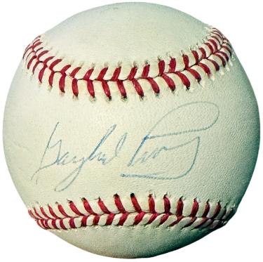 Gaylord Perry Autographed Official Rawlings ROAL American League Baseball imperfect- COA (San Francisco Giants/HOF/5XAS/2XCY)-Powers Sports Memorabilia