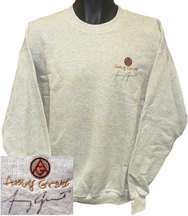 Amy Grant Autographed Amy Grant Logo Sweatshirt imperfect- COA (Size XL/Fruit of the Loom)-Powers Sports Memorabilia