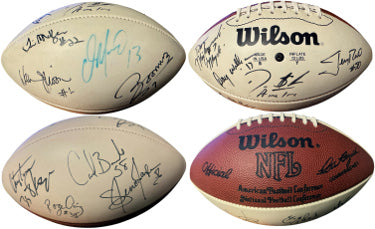 NFL Stars Multi Autographed OFC Wilson NFL White Panel Football 12 Sigs ?Çô Beckett Marino/Rice/Deion Sanders/LT/Esiason-Powers Sports Memorabilia