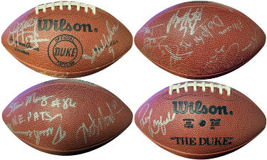NFL Multi Autographed Wilson Duke Football 10 Sigs Beckett Jim Kelly/Jim McMahon/Art Monk/Warfield/Morgan/Pearson-Powers Sports Memorabilia