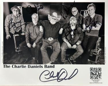 Charlie Daniels Band Autographed 2016 8x10 Photo 6 sigs - COA Brown/Hayward/Wickline/Wormer-Powers Sports Memorabilia
