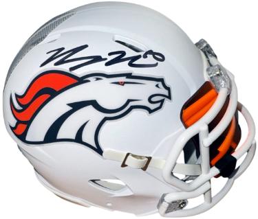 Bo Nix Autographed Denver Broncos Riddell NFL White Alternate Speed Mini Helmet w/ Visor #10- Beckett Witnessed Hologram-Powers Sports Memorabilia
