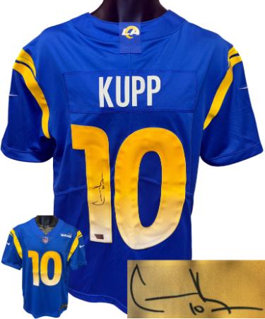 Cooper Kupp Los Angeles Rams NFL Licensed Nike On Field Dri-Fit Blue Jersey- Size Large #10- Fanatics Authentic Hologram-Powers Sports Memorabilia