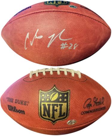 Chris Johnson Autographed NFL Wilson Official Duke Football #28- Famous Ink Hologram (Tennessee Titans/Arizona Cardinals)-Powers Sports Memorabilia