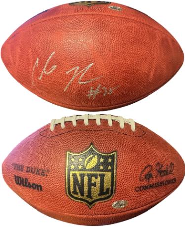 Chris Johnson Autographed NFL Wilson Official Duke Football #28- Famous Ink Hologram (Tennessee Titans/Arizona Cardinals) - CTBL_046750-Powers Sports Memorabilia