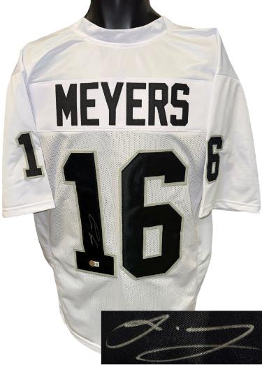 Jakobi Meyers Autographed Las Vegas White Custom Stitched Pro Style Football Jersey XL- Beckett Witnessed-Powers Sports Memorabilia