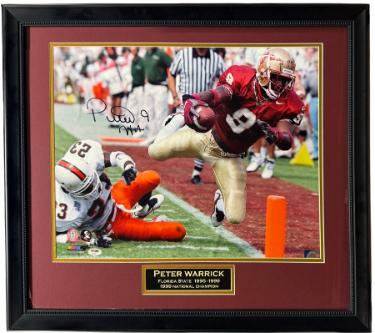 Peter Warrick Autographed Florida State Seminoles NCAA Licensed 16 x 20 Photograph #9 Custom Framing- PSA In The Presence #8A11621-Powers Sports Memorabilia