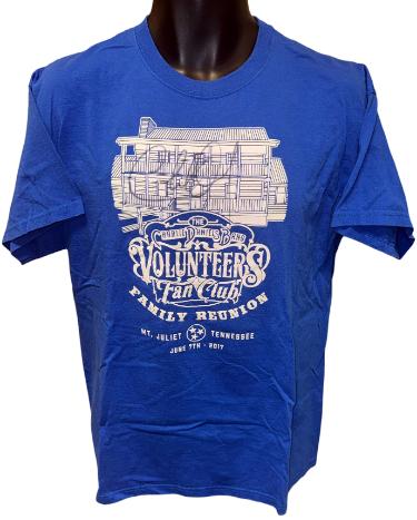 Charlie Daniels Autographed The Charlie Daniels Band Volunteers Fan Club Family Reunion 2017 Blue T-Shirt- Size L- New/Unworn- COA-Powers Sports Memorabilia
