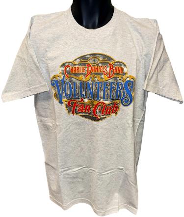 The Charlie Daniels Band Volunteers Fan Club Official Heather Gray T-Shirt- Size Large- New/Unworn-Powers Sports Memorabilia