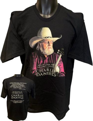Charlie Daniels Never Look At The Empty Seats A Memoir Book Official Black T-Shirt- Size Large- New/Unworn-Powers Sports Memorabilia