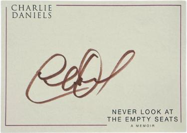 Charlie Daniels Autographed 3.5x5 Never Look at the Empty Seats: A Memoir Bookplate- COA-Powers Sports Memorabilia