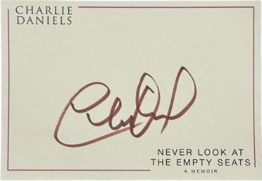 Charlie Daniels Autographed 3.5x5 Never Look at the Empty Seats: A Memoir Bookplate- COA - CTBL_046775-Powers Sports Memorabilia