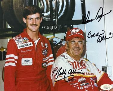 Bobby Allison/Donnie Allison/Eddie Allison triple Autographed NASCAR 8x10 Photo- JSA #II11664 (w/ Davey Allison)-Powers Sports Memorabilia