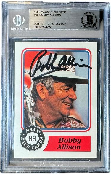 Bobby Allison Autographed NASCAR 1988 Maxx Charlotte Card #30- Beckett BAS #00012552455-Powers Sports Memorabilia