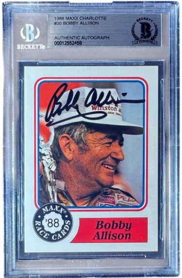 Bobby Allison Autographed NASCAR 1988 Maxx Charlotte Card #30- Beckett BAS #00012552459-Powers Sports Memorabilia