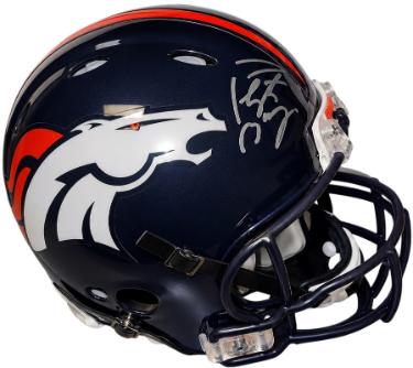 Peyton Manning Autographed Denver Broncos Riddell NFL Full Size Speed Authentic Helmet w/ 18 Sheriff Emblem- Fanatics/Steiner Holo-Powers Sports Memorabilia
